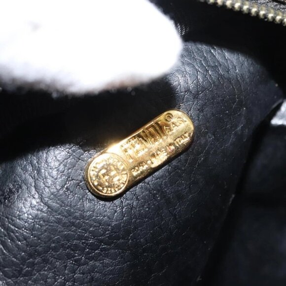 FENDI Zucca Canvas Pouch Black Brown Auth 121373 - Picture 12 of 16